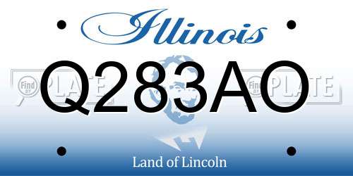 Q283AO Illinois License Plate