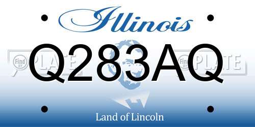 Q283AQ Illinois License Plate