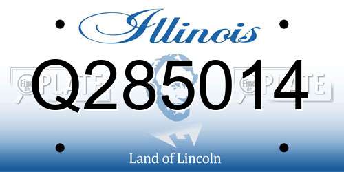 Q285014 Illinois License Plate