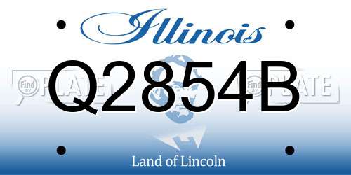 Q2854B Illinois License Plate