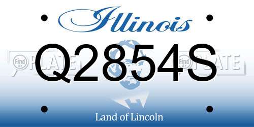 Q2854S Illinois License Plate