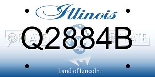 Q2884B Illinois License Plate