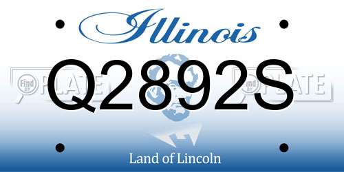 Q2892S Illinois License Plate