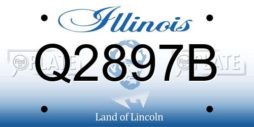 Q2897B Illinois License Plate