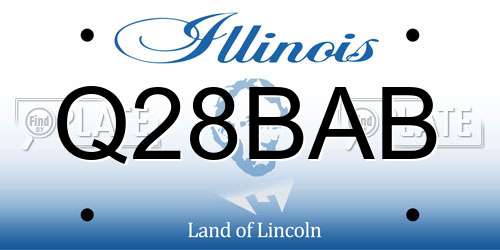 Q28BAB Illinois License Plate