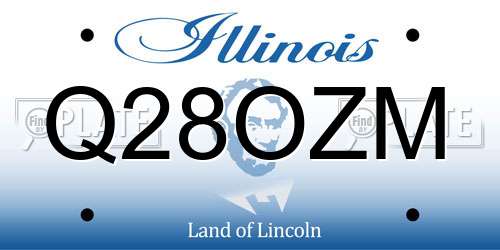 Q28OZM Illinois License Plate