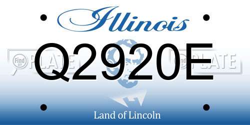 Q2920E Illinois License Plate