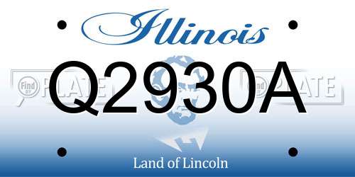 Q2930A Illinois License Plate