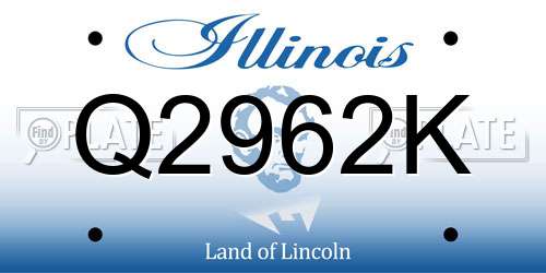 Q2962K Illinois License Plate