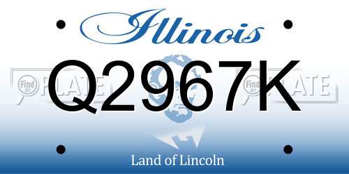 Q2967K Illinois License Plate