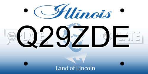 Q29ZDE Illinois License Plate