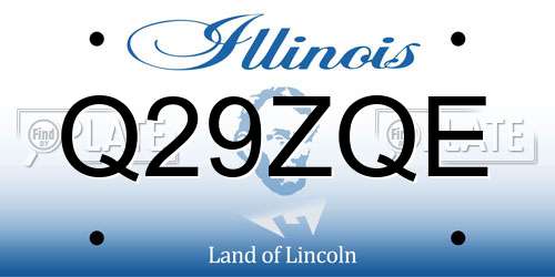 Q29ZQE Illinois License Plate