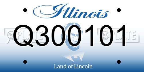 Q300101 Illinois License Plate