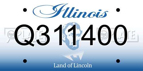 Q311400 Illinois License Plate