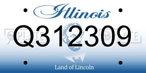 Q312309 Illinois License Plate