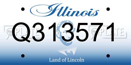 Q313571 Illinois License Plate