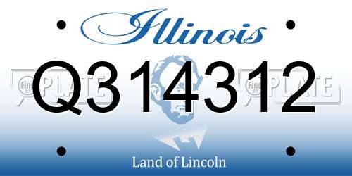 Q314312 Illinois License Plate