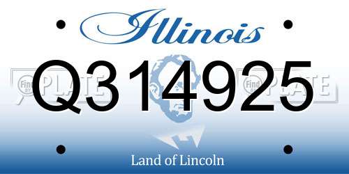 Q314925 Illinois License Plate