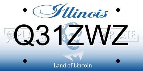 Q31ZWZ Illinois License Plate