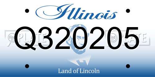 Q320205 Illinois License Plate