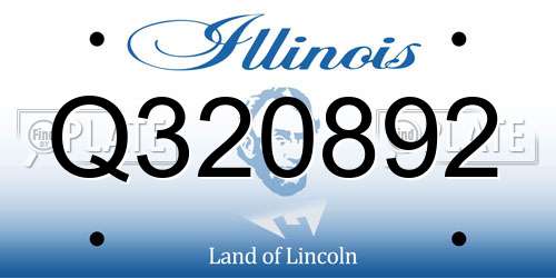 Q320892 Illinois License Plate