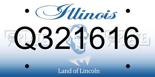 Q321616 Illinois License Plate