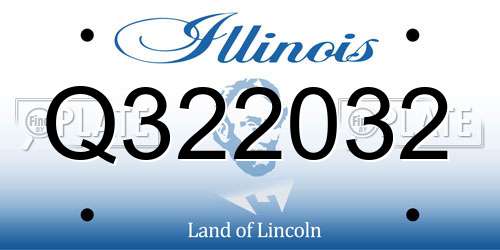 Q322032 Illinois License Plate