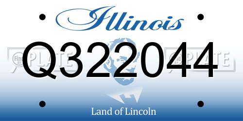 Q322044 Illinois License Plate