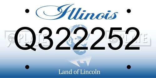 Q322252 Illinois License Plate