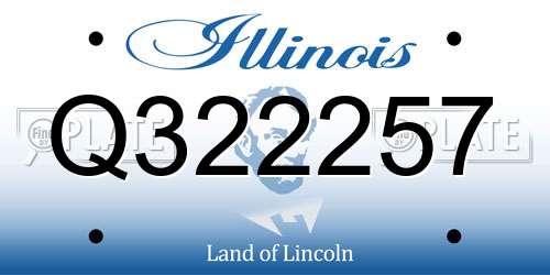 Q322257 Illinois License Plate