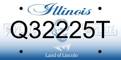 Q32225T Illinois License Plate