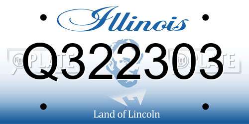 Q322303 Illinois License Plate