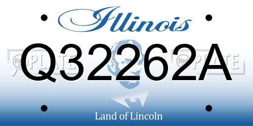 Q32262A Illinois License Plate