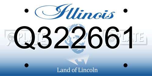 Q322661 Illinois License Plate