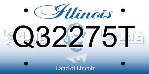 Q32275T Illinois License Plate