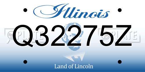 Q32275Z Illinois License Plate