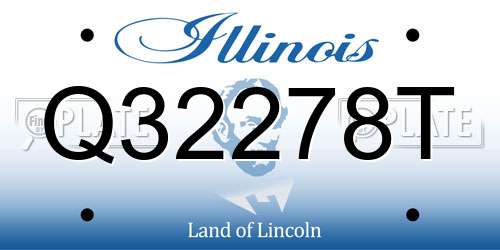 Q32278T Illinois License Plate