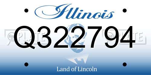 Q322794 Illinois License Plate