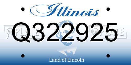 Q322925 Illinois License Plate