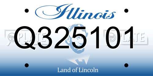 Q325101 Illinois License Plate
