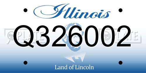 Q326002 Illinois License Plate