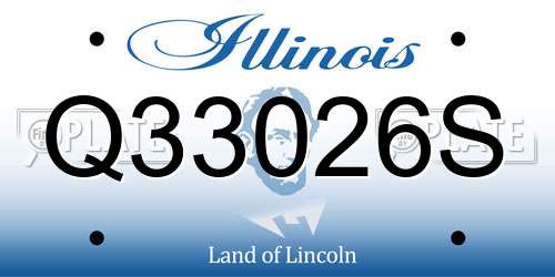 Q33026S Illinois License Plate