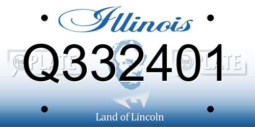 Q332401 Illinois License Plate