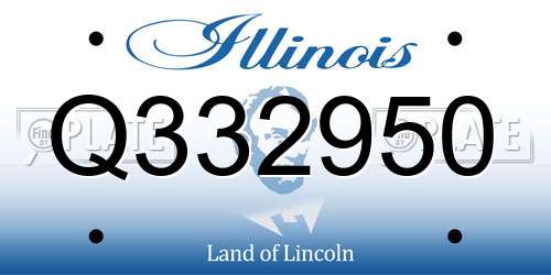 Q332950 Illinois License Plate