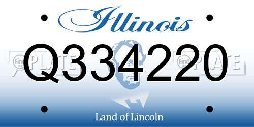 Q334220 Illinois License Plate
