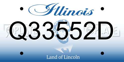 Q33552D Illinois License Plate