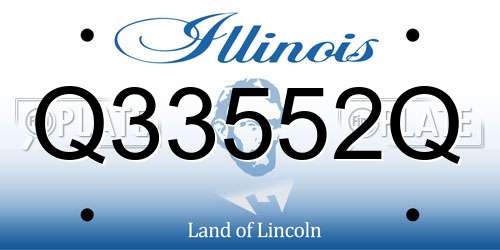 Q33552Q Illinois License Plate