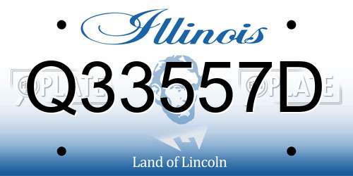 Q33557D Illinois License Plate