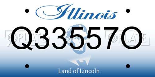 Q33557O Illinois License Plate