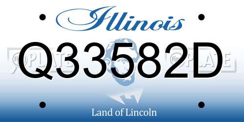 Q33582D Illinois License Plate